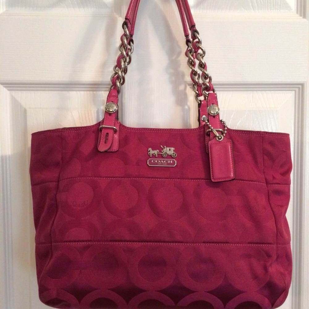 COACH 14133 Raspberry Tote Purse Handbag - Picture 8 of 8